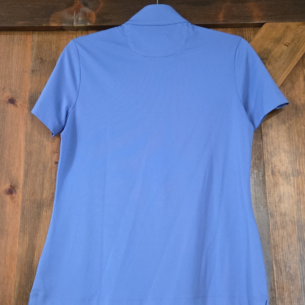 Greg Norman Play Dry Periwinkle Half Zip Golf Top Black Trim Small - Picture 2 of 9